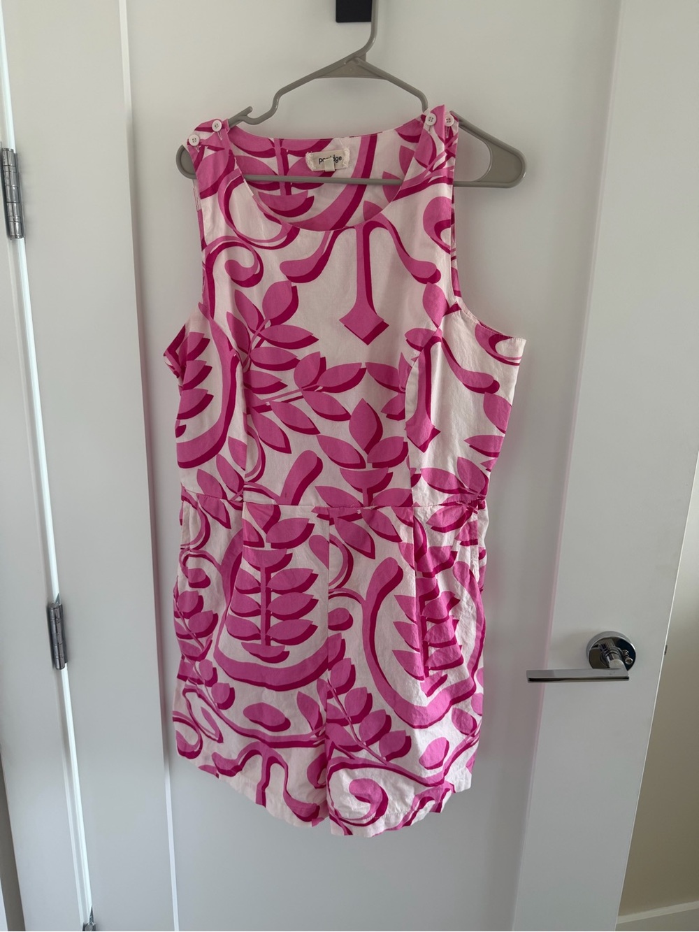 Sleeveless Pink Patterned Romper